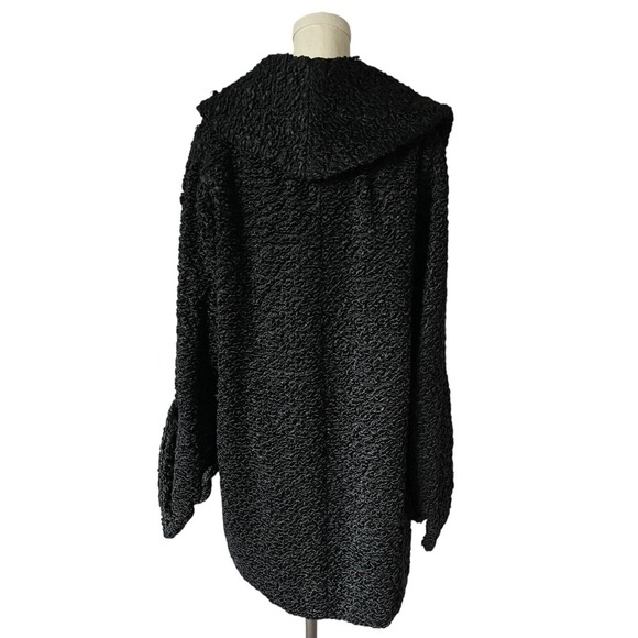 Vintage Faux Curly Persian Lamb Coat Shooting Star Lined Jacket Shawl Collar XXL - Picture 4 of 7